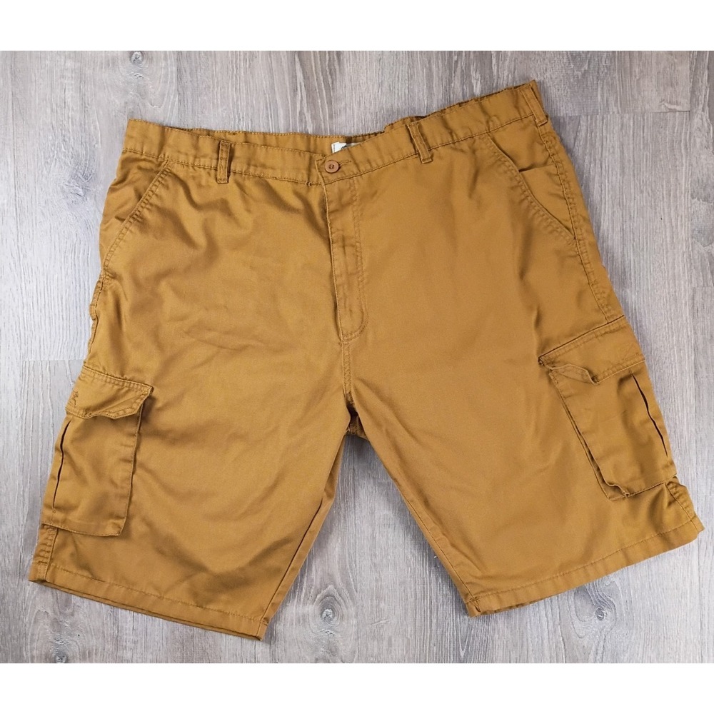 Chams Men's 46 Cargo Shorts Brown/Gold Hiking Casual Utility Pockets